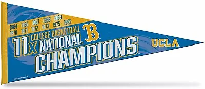 UCLA Bruins 11-Time College Basketball Champions Soft Felt Pennant 12x30... • $14.79