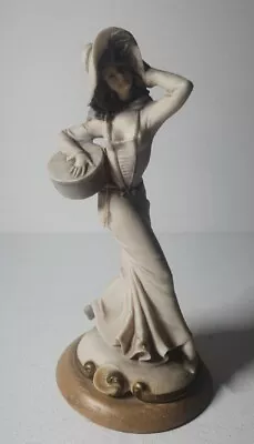 Vintage B. Merli Capodimonte Figurine Elegant Lady Carrying Hat Box 1981 Signed • £21