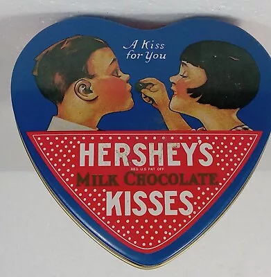 Hershey's Kisses  A Kiss For You  Heart Shaped Tin Valentine's Day Vintage 1992 • $8.50