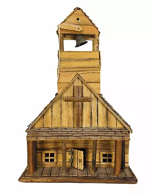 Old Southwest Mission Church Saguaro Cactus Bark Miniature School VTG Folk Art • $700