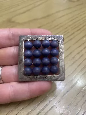 Vintage Kaija AARIKKA Finland Brooch Pin Blue Color Wood Beads • $125