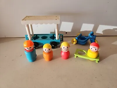 Vintage Fisher Price Little People & Transportation Lot Fun Play Figures • $12