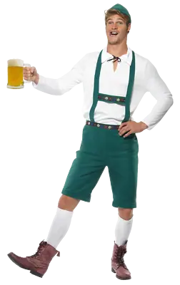 £40.99 • Buy Men's Green Oktoberfest Lederhosen German Festival Bavarian Fancy Dress Costume