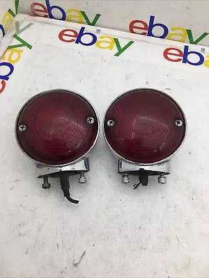 Vintage Harley Davidson Motorcycle Turn Signal Red Lights SAE DP62 Guide Chrome • $49.99