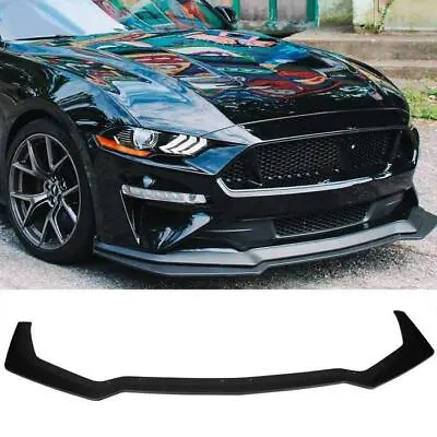 GT Style Front Bumper Lip Body Kit Splitter Spoiler Black For Ford Mustang 18-20 • $54.49