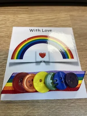 🌈Rainbow Brooch Buttons Gift Love Birthday Miss You Pride Hand Made LGBT • £3.49