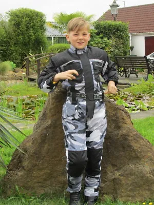 Childrens Kids Motorcycle Textile X-Tenda Suit Quad One Piece Grey Camo  - T • $126.28