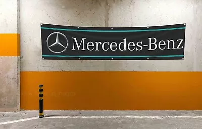 Mercedes Benz AMG Banner Racing Flags Car Show Garage Wall Man Cave Decor 2x8 FT • $12.59