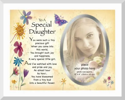 Special Daughter Photo Frame With Stand Memory Picture Message Wall Hanging Gift • £2.99