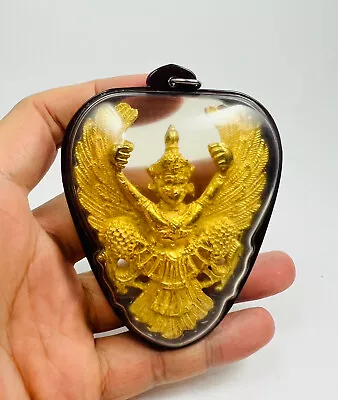 Gold Leklai Garuda Powerful Magic AMULET Natural Energy Buddhist Lucky Wealth • $69.99