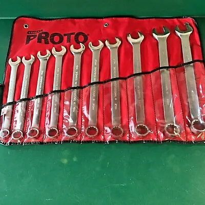 PROTO 10 Piece Satin Metric J1200K-MASD Professional Combo Wrench Tool Roll Set  • $170