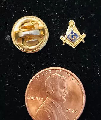 Vintage MINI Masonic Gold Tone Tie Tack Pin • $9.95