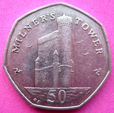 ISLE OF MAN   50p      MILNER'S TOWER       2014      CIRCULATED • £2.95