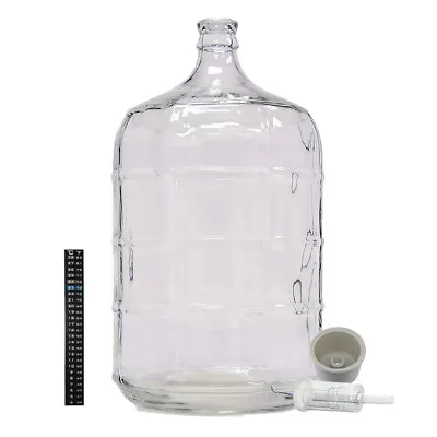 Home Brew Ohio 5 Gallon Glass Carboy With Drilled Bung Three-Piece Airlock And • $69.99