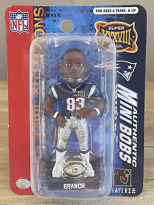 DEION BRANCH New England Patriots SUPER BOWL Ring Base 4” Bobblehead NIB! • $50