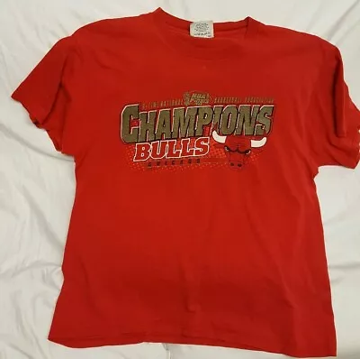 Vintage Chicago Bulls 1998 NBA Champions Finals T Shirt Size XL Nutmeg Lee • $79.99