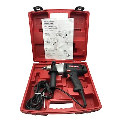 Sears Craftsman 1/2  Electric Drill 6.0 Amp Variable Speed Reversible 315.101110 • $31.99