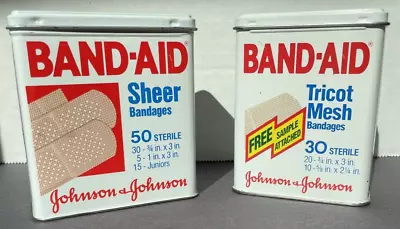 Vintage Metal Band Aid Box Lot Of 2 EMPTY • $7