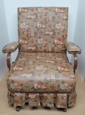 Vintage / Mid Century Childrens Upholstered Platform Danish Style Rocking Chair • $105