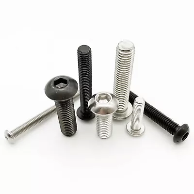 10/50x M2 M2.5 M3 M4M5M6 Hex Allen Hexagon Socket Button Head Screw Bolt ISO7380 • $2.58