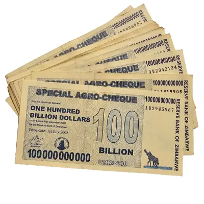 Zimbabwe 100 Billion Dollars Special Agro-Cheque 2008 EF/AU • £12.95