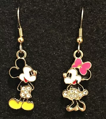 MICKEY & MINNIE MOUSE Earrings Disney Surgical New Sequin Sparkle Mix Pair • $5.99
