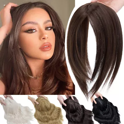 UK Hair Topper Toupee Clip In Hairpiece Thin Natural Silk Base Top Hair Piece • £13.50