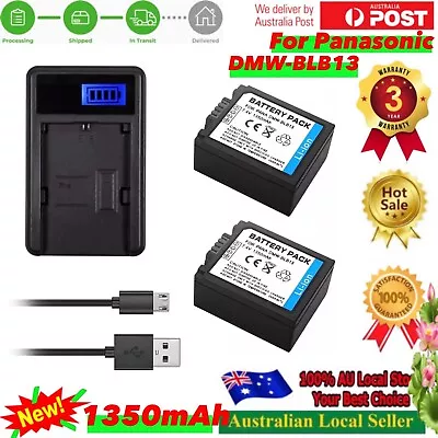 2x Battery DMW-BLB13 + Usb Charger For Panasonic Lumix DMC-G1 DMC-G2A DMC-G10 • $77.98