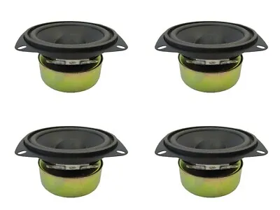 NEW (4) 4  Woofer Speaker.8ohm.Shielded Replacement.Pin Cushion Frame.4inch Lot. • $79