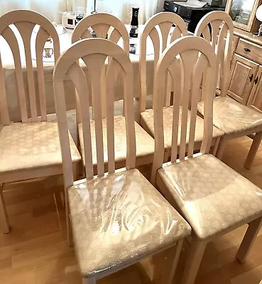 Beautiful Lime Oak Six Dining Chair With Padded Seats. Pick Up Only • £150