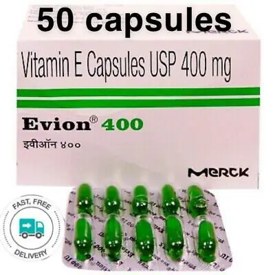£7.99 • Buy 50 X Vitamin E Evion 400mg Capsules For Glowing Face Strong Hair Nails UK Seller