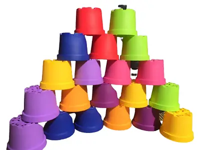 20 X COLOURED 3 LITRE PLANT POTS • £22.99