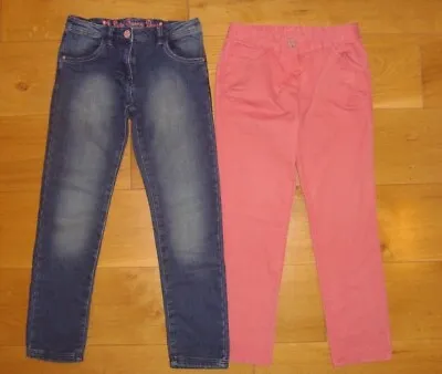 £16 • Buy EX COND  2x NEXT GIRLS 10 Yrs Blue Jeans & Pink Chinos