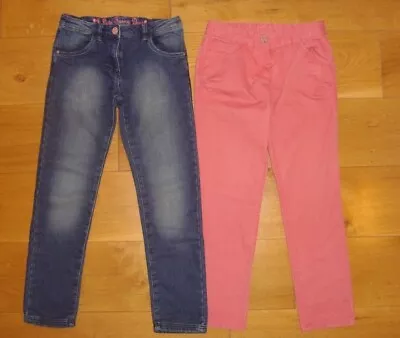£16 • Buy EX COND  2x NEXT GIRLS 10 Yrs Blue Jeans & Pink Chinos