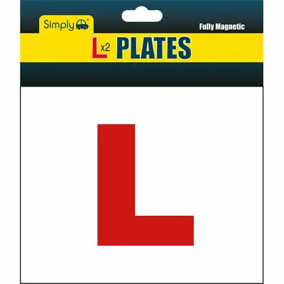 2 X FULLY MAGNETIC L PLATES SECURE Quick Easy To Fix Learner Sign • £3.50