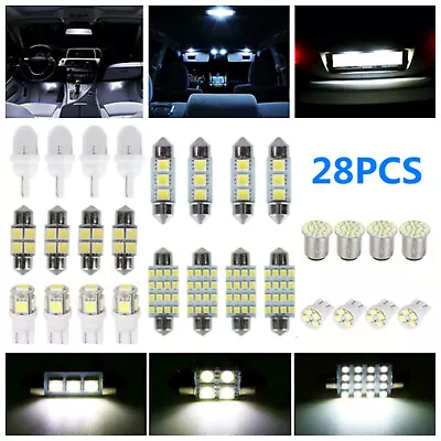 $14.69 • Buy 28Pcs LED Car Interior White Combo Map Dome Door Trunk License Plate Light Bulbs