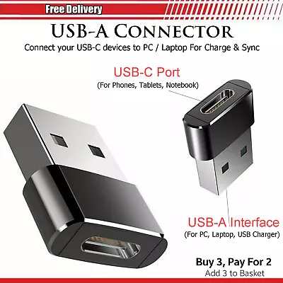 Universal USB C To USB A Charger Converter Adapter Mini Charging All Phones Tabs • £2.95