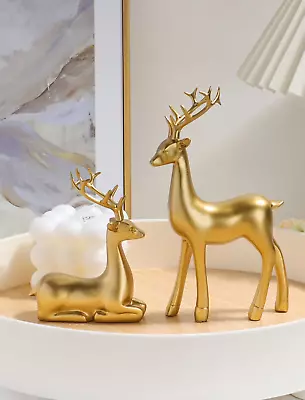 Deer Decorative Figurine Vintage Style Statue Elk Resin Statue Reindeer Decor • $29.59