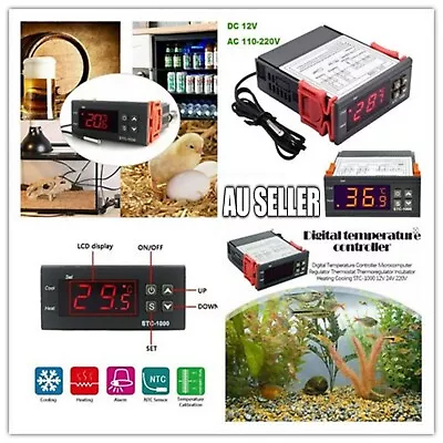 $13.99 • Buy Digital Temperature Thermostat STC-1000 Controller 12V-220V Heating Cooling LCD