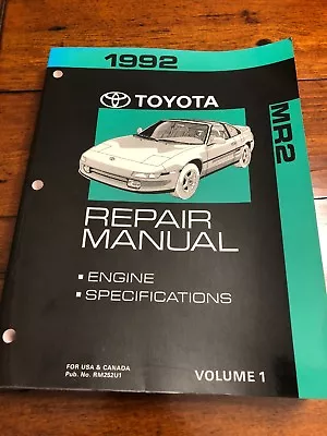 1992 Toyota MR2 Repair Manual Volume 1 • $80