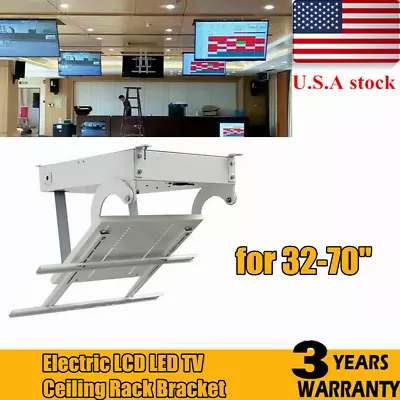 $351 • Buy 32 -70” Electric Display Hanger LCD LED TV Ceiling Rack Lifter Remote Set 110V