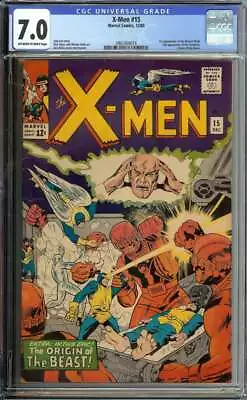 X-men #15 Cgc 7.0 Ow/wh Pages // 2nd Appearance Sentinels Marvel 1965 • $420