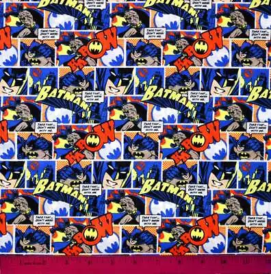 DC Comics Batman Coour Pop 100% Cotton Fabric Sewing Crafting Material • £4