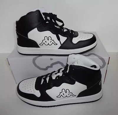 Kappa New Mens Trainers Black White High Top  Casual Skate Shoes UK Size 6.5 • £17.98