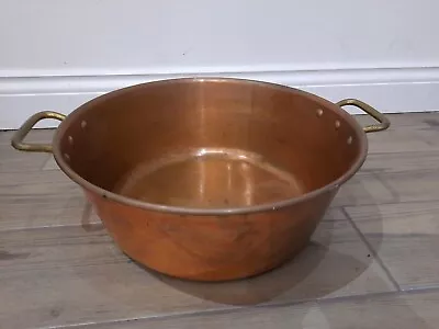 Large Heavy Copper Jam Pan. Vintage 38cm By 14cm • £50