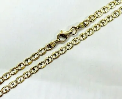 L@@K Real 14K Yellow White Gold Mariner Anchor CHAIN NECKLACE 16.75  Long MEN • $414.99
