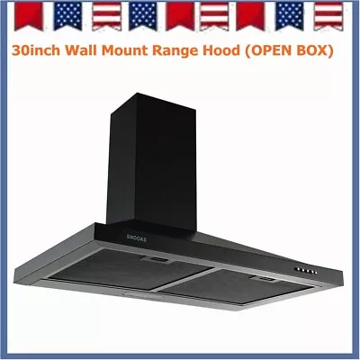 30 Inch Range Hood Wall Mount Kitchen Exhaust Vent 450 CFM 3-speed Black Button • $139.99