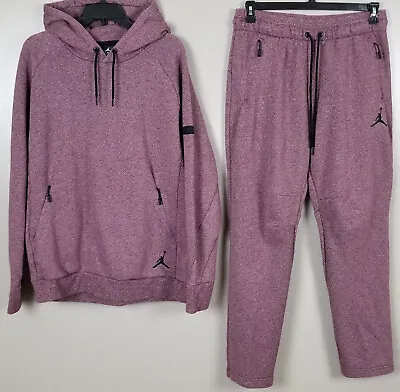 Jordan Fleece Sweatsuit Hoodie + Pants Suit Set Maroon Dark Red Rare (size Xl) • $143.99