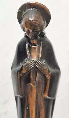 Vintage Bronze Metal Catholic St. Mary Madonna Statue  Germany Art Deco Figurine • $59.99