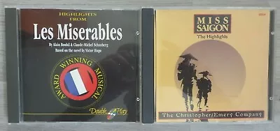 Highlights From Les Miserables & Miss Saigon 2 CDs - Exc Cond • £2.49